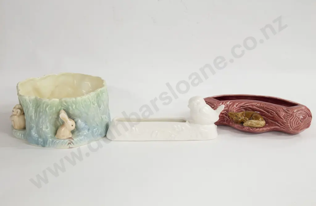 Sylvac Moulded Bowl Together With Two Other Flower Troughs Image 1++