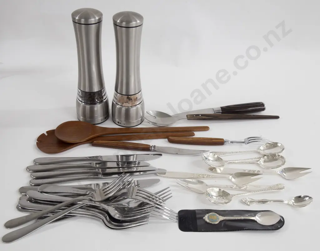 Box of Various Cutlery and Serving Implements Image 1++
