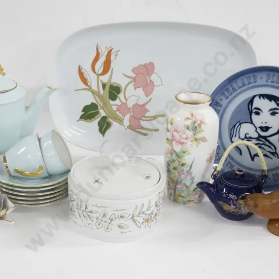 Box of Various China incl. Royal Copenhagen Commemorative Plate