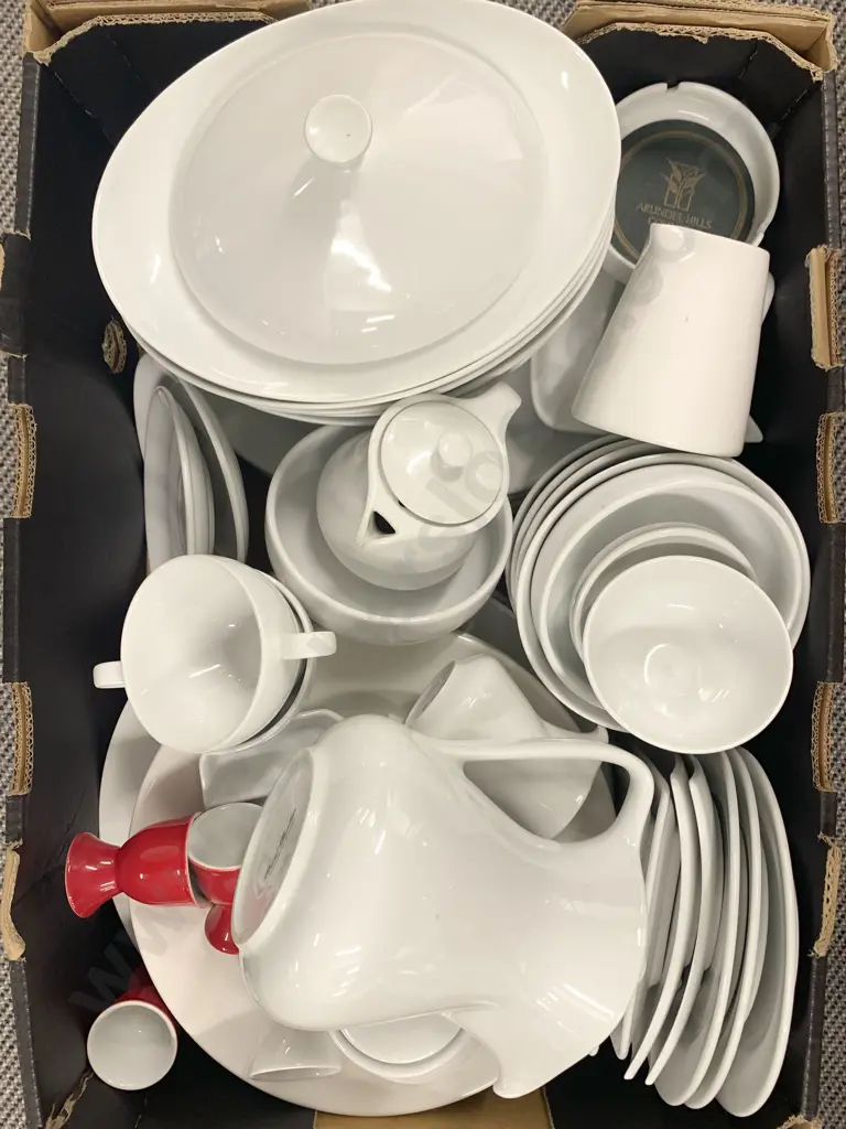 Large Selection of White Dinnerware etc. Image 1++