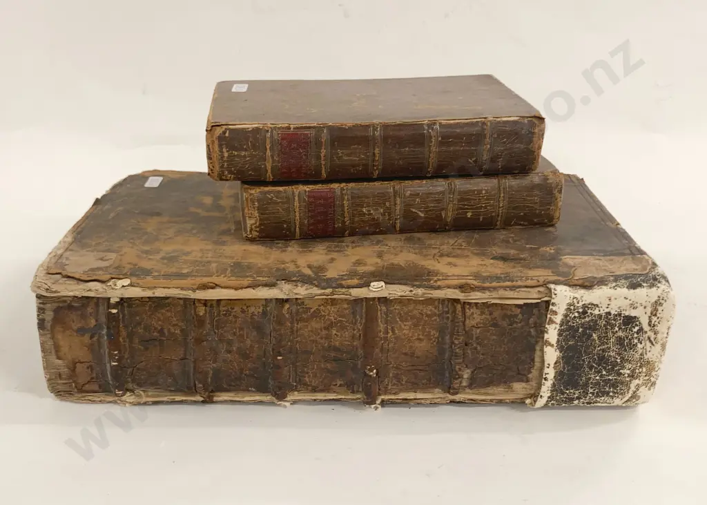 18th Century Bible (c. 1793) Together With Two Other Antique Volumes Image 1++