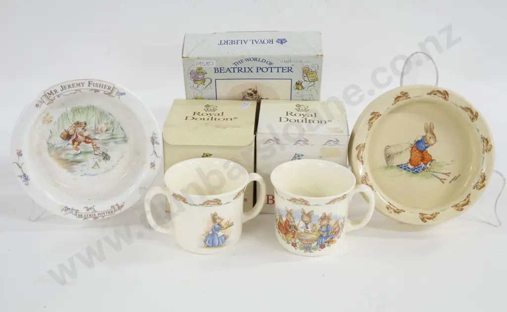 Three Pieces of RD Bunnykins and Other Royal Albert Beatrix Potter Image 1++
