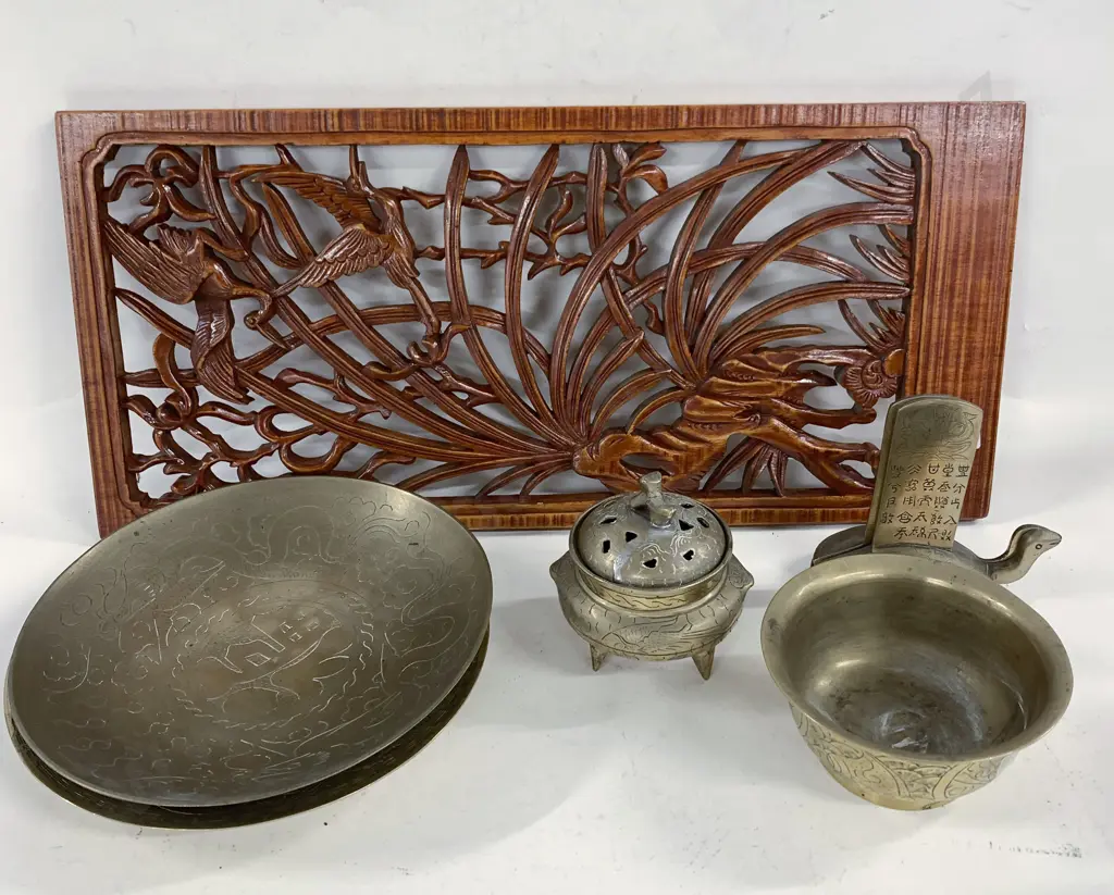Two Chinese Brass Dishes Image 1++