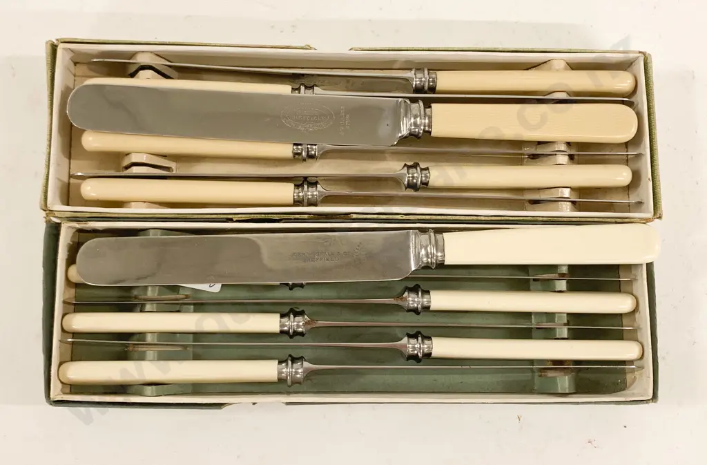Two Box Sets of Bone Handled Knives Image 1++