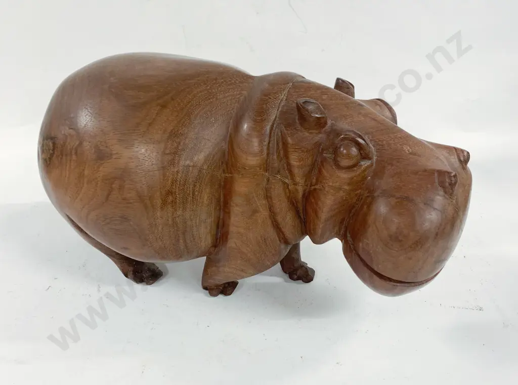 Large Wooden Hippopotamus Image 1++