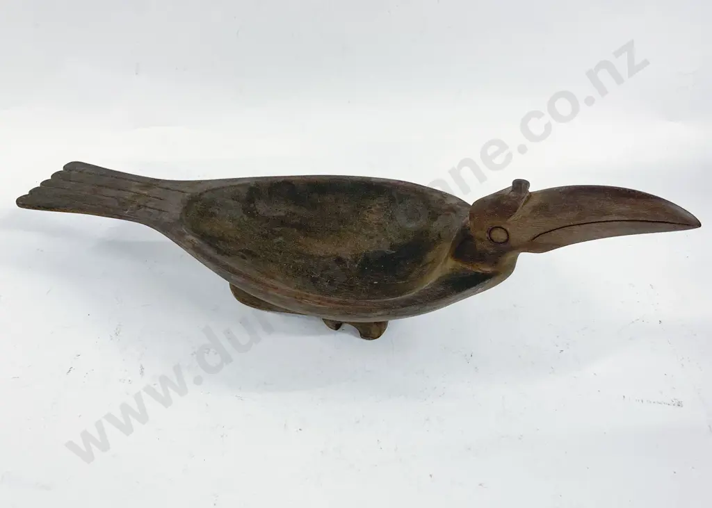 Borneo Tribal Feeding Bowl Formed As Hornbill Image 1++
