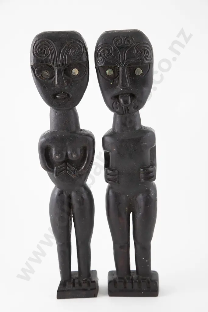 Two Ebonized Folk Art Figurines Image 1++