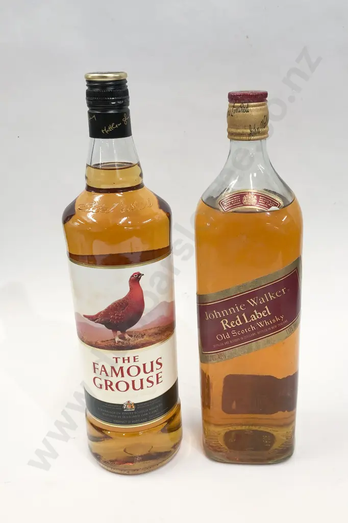 Johnny Walker Red Label Old Scotch Whiskey 1.125L Together With The Famous Grouse Scotch Whiskey 1L Image 1++
