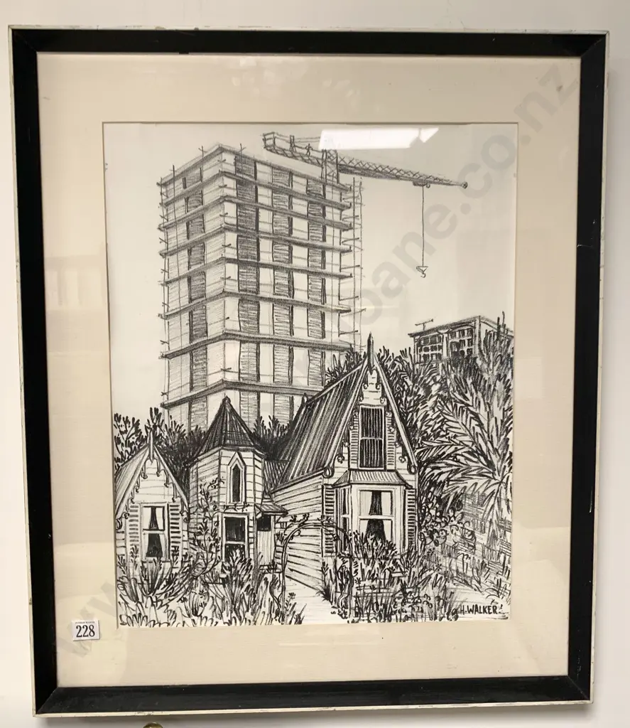 Hilda Walker Oil Sketch "Progress Over Shadows; The Old Plimmer Home" Image 1++
