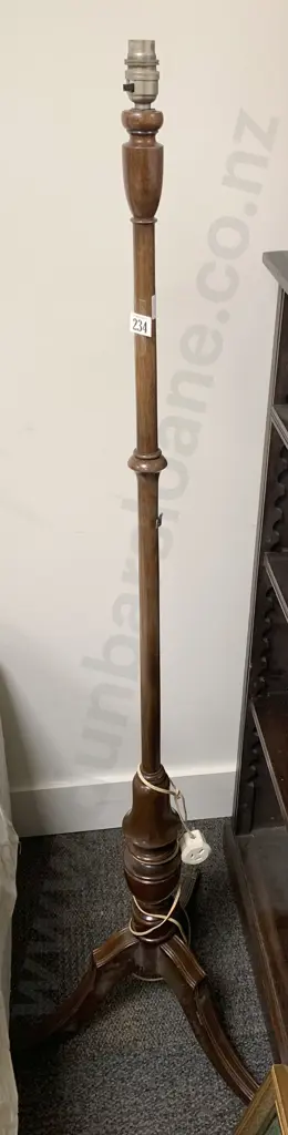 Tripod Base Mahogany Standard Lamp Image 1++