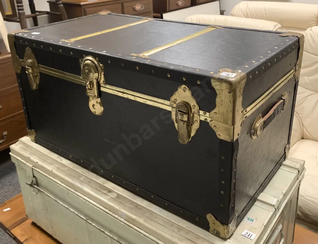 Brass Bound Cabinet Trunk (No Key) Image 1++