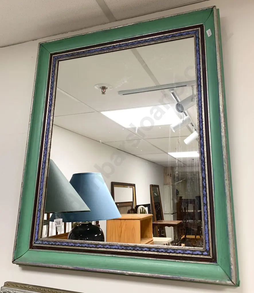 Rectangular Wall Mirror with Painted Frame Image 1++