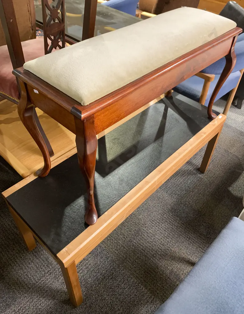 Piano Stool Together With Leather Top Occasional Table Image 1++