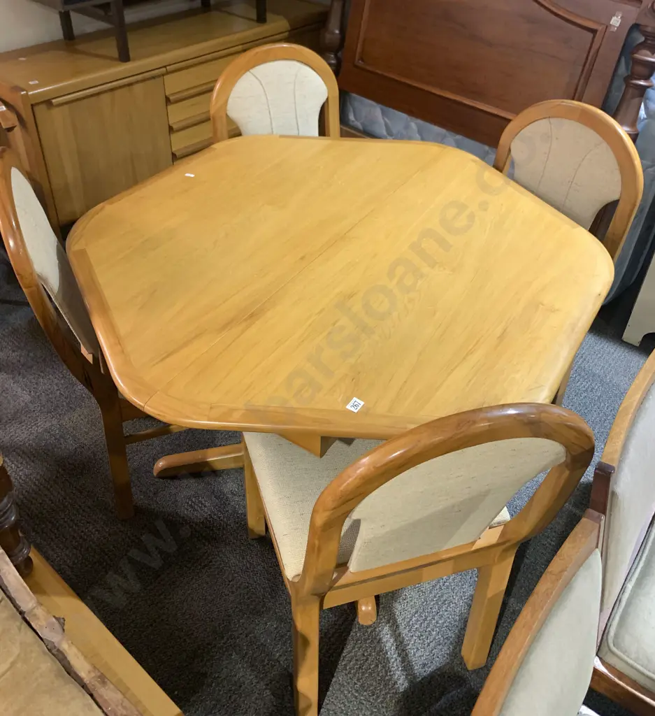 Modern Extension Dining Table Together With Five Chairs Image 1++