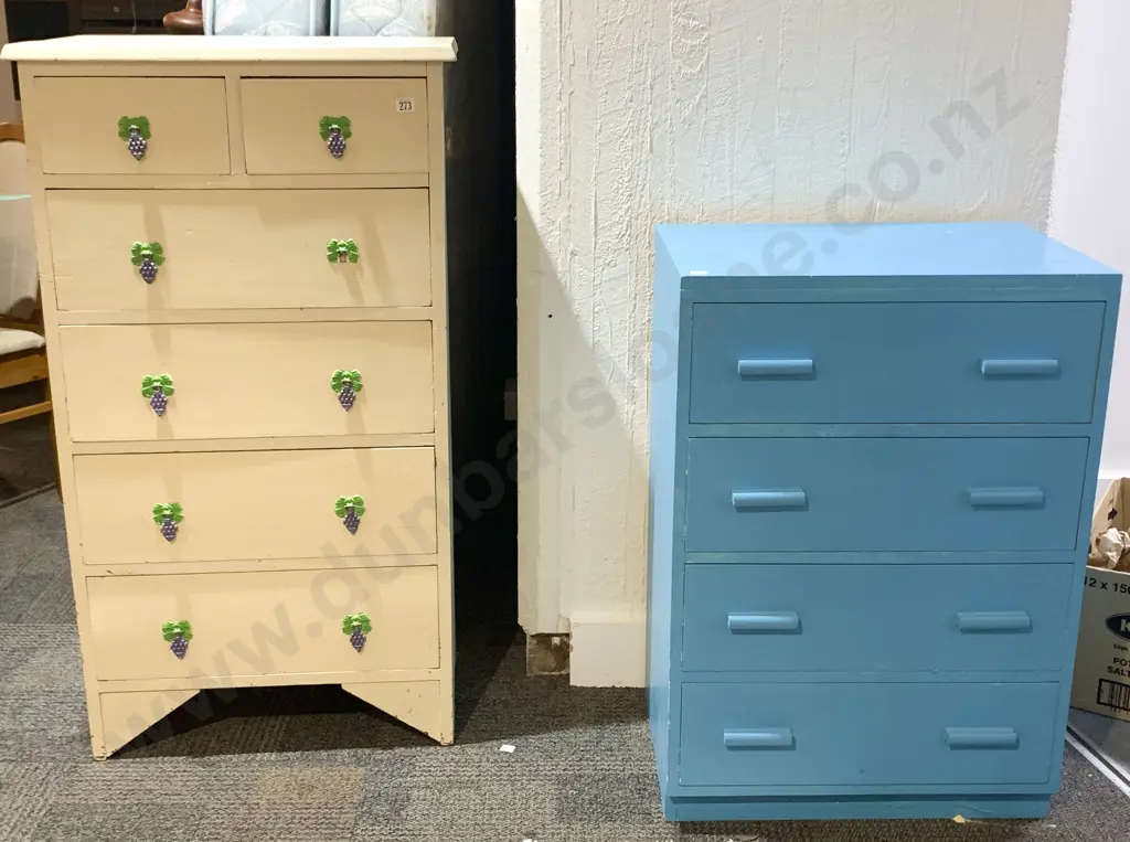 Pair of Painted Children's Chest of Drawers Image 1++