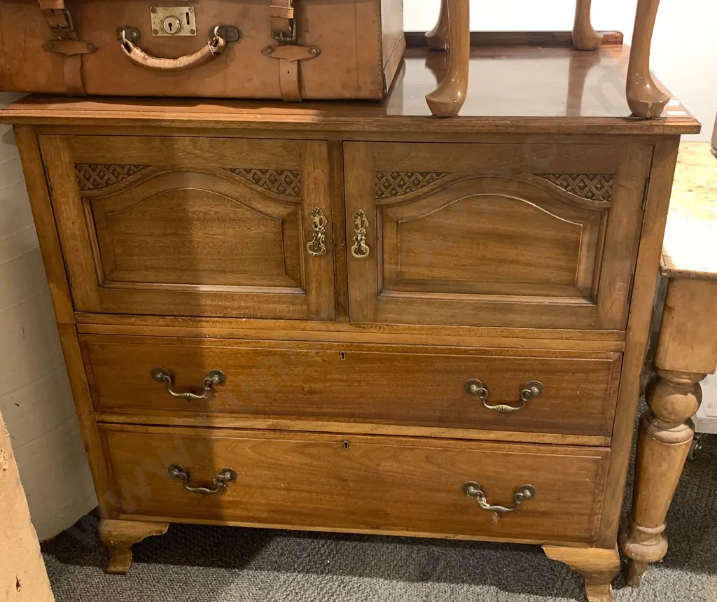Mahogany Two Drawer Cabinet Image 1++