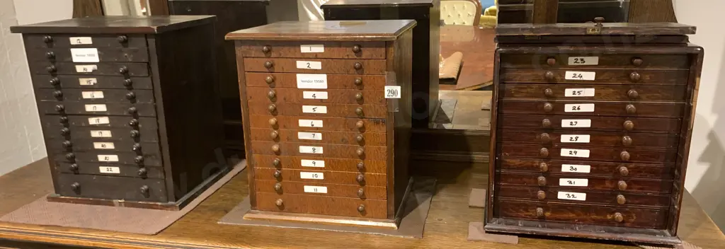 Three Colonial Specimen Cabinets Image 1++
