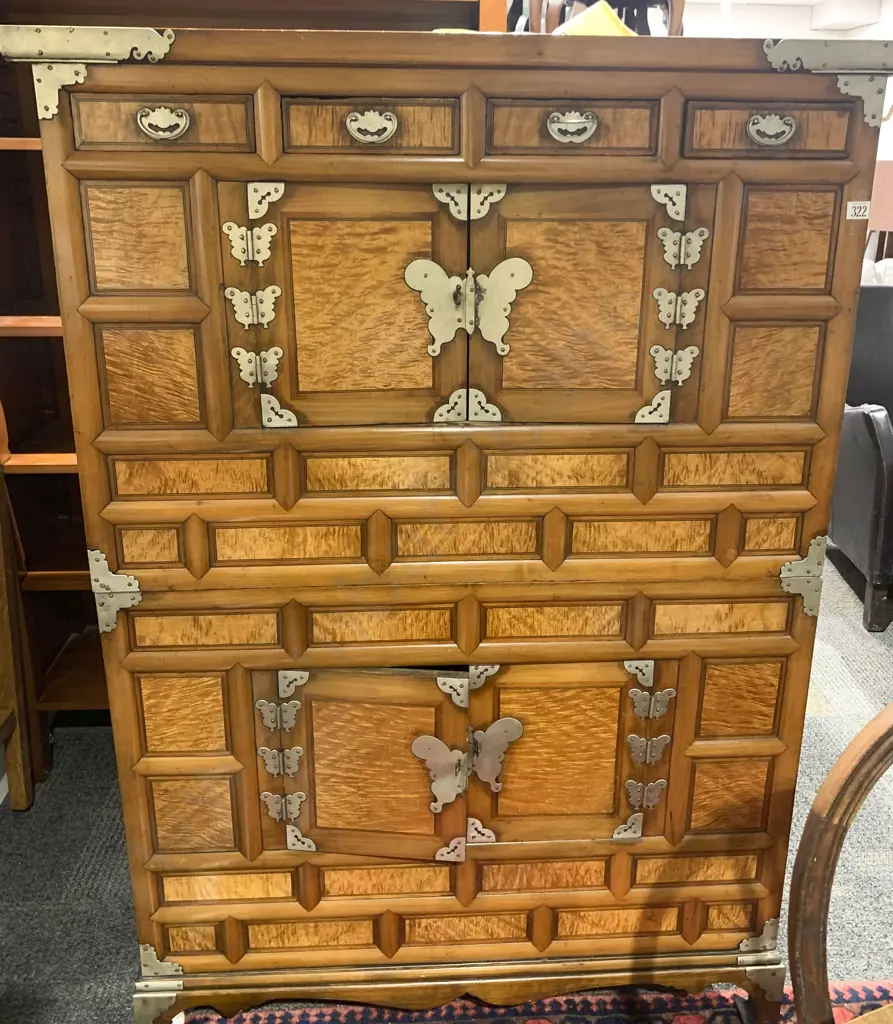 Antique Korean Fruitwood Chest on Chest Image 1++