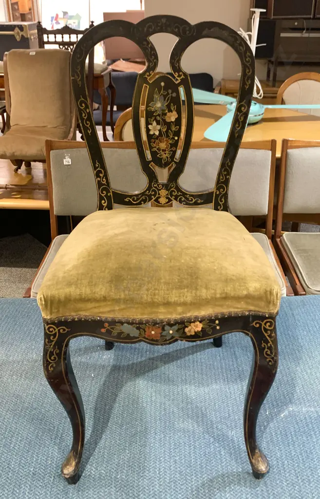 Ebonised Painted Bedroom Chair Image 1++