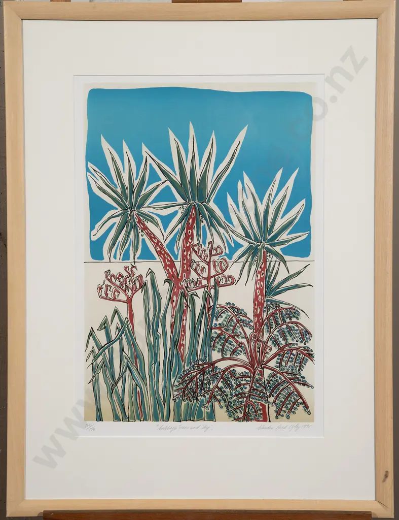 Claudia Pond Eyley - Cabbage Trees & Sky Image 1++