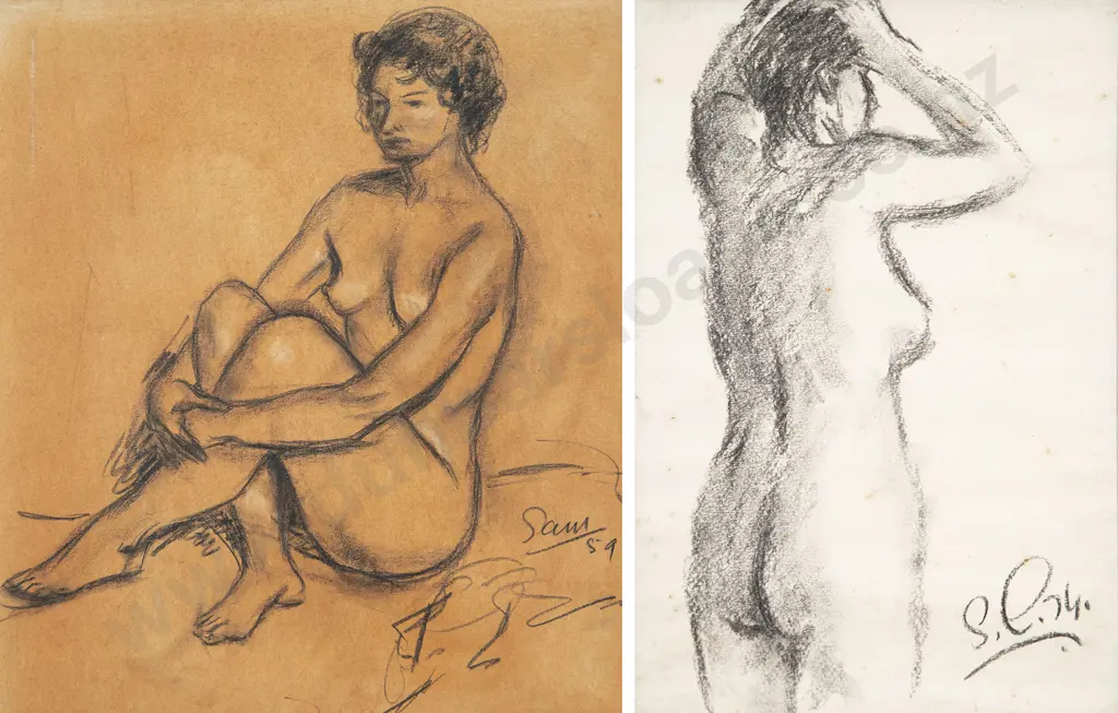 Sam Cairncross (1913-76) - Two Female Nude Studies Image 1++