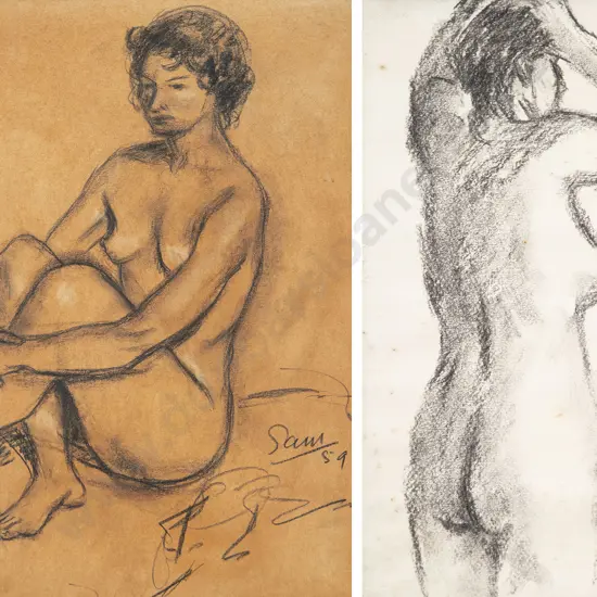 Sam Cairncross (1913-76) - Two Female Nude Studies