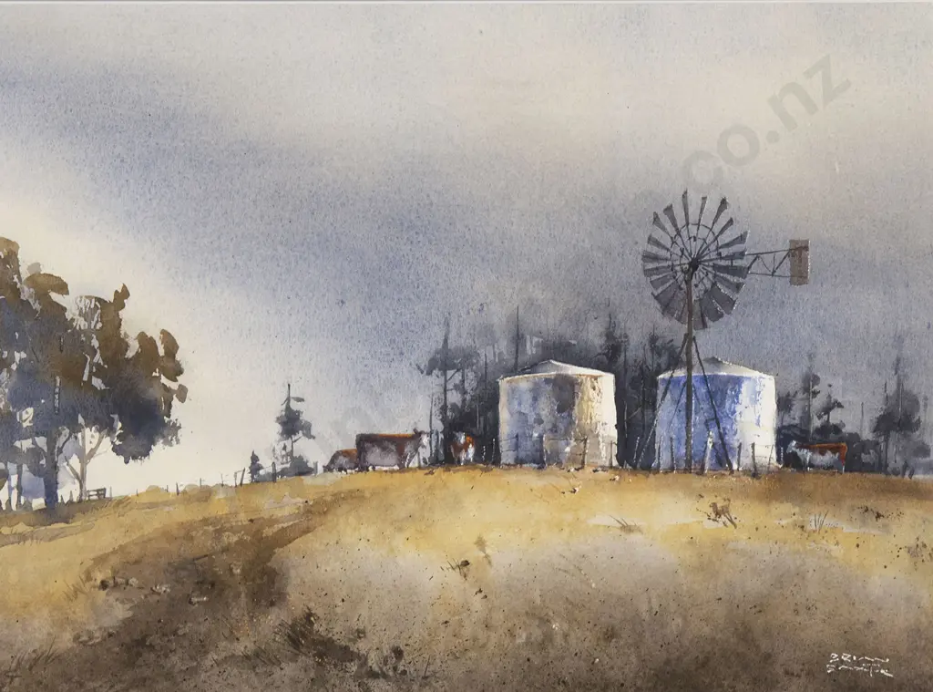 Brian Baxter - Pastural Scene with Grazing Cows Image 1++