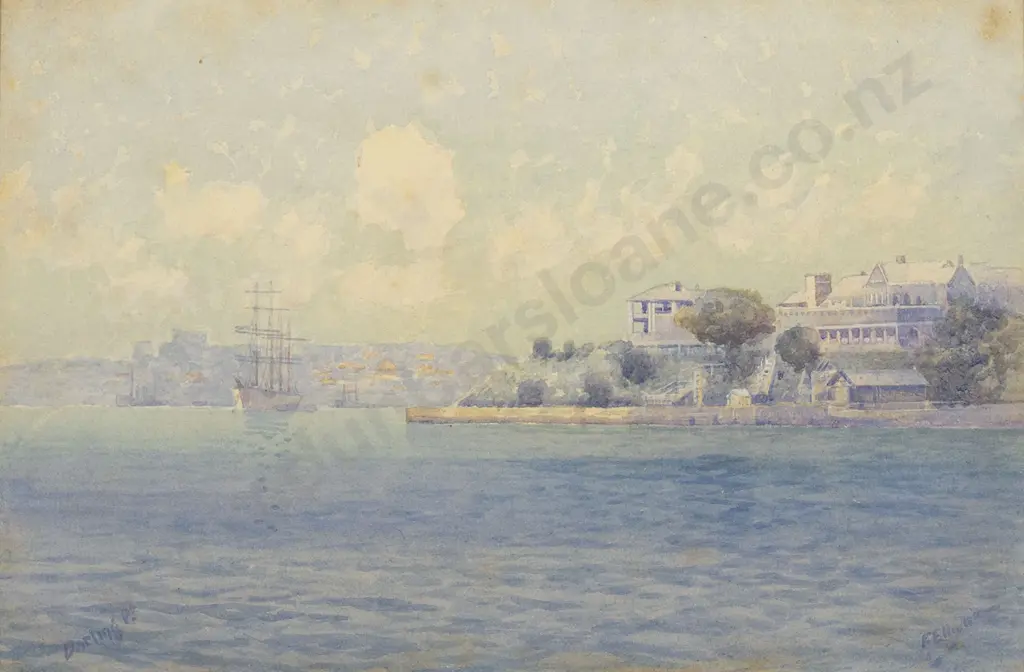 Fred Elliott (Australian) - Darling Point Sydney Harbour Image 1++