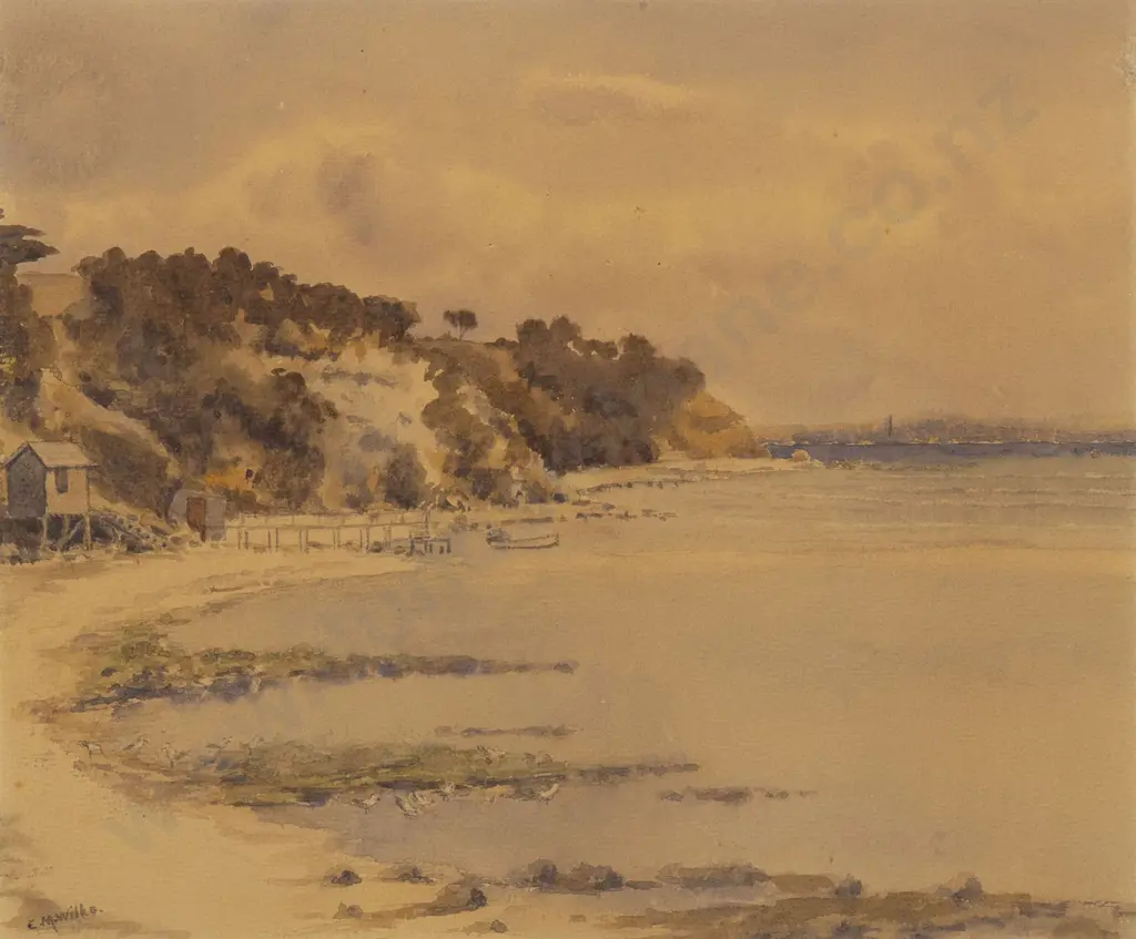 E M Wilks - Low Tide with Seagulls Image 1++