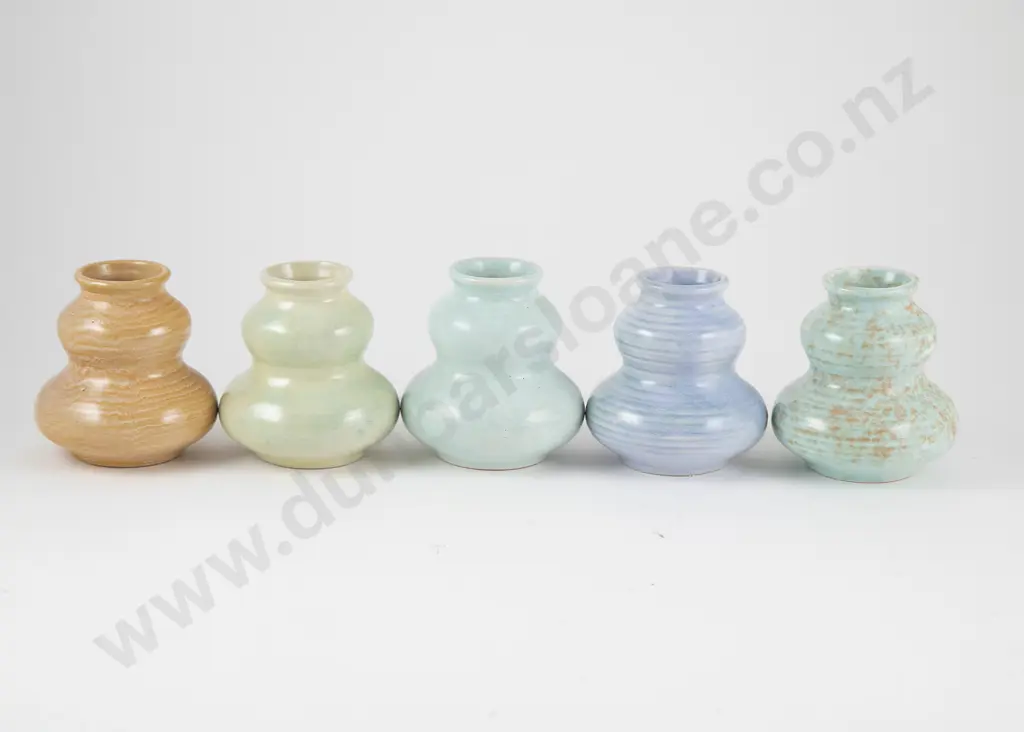 Five Various Crown Lynn Posy Vases Image 1++