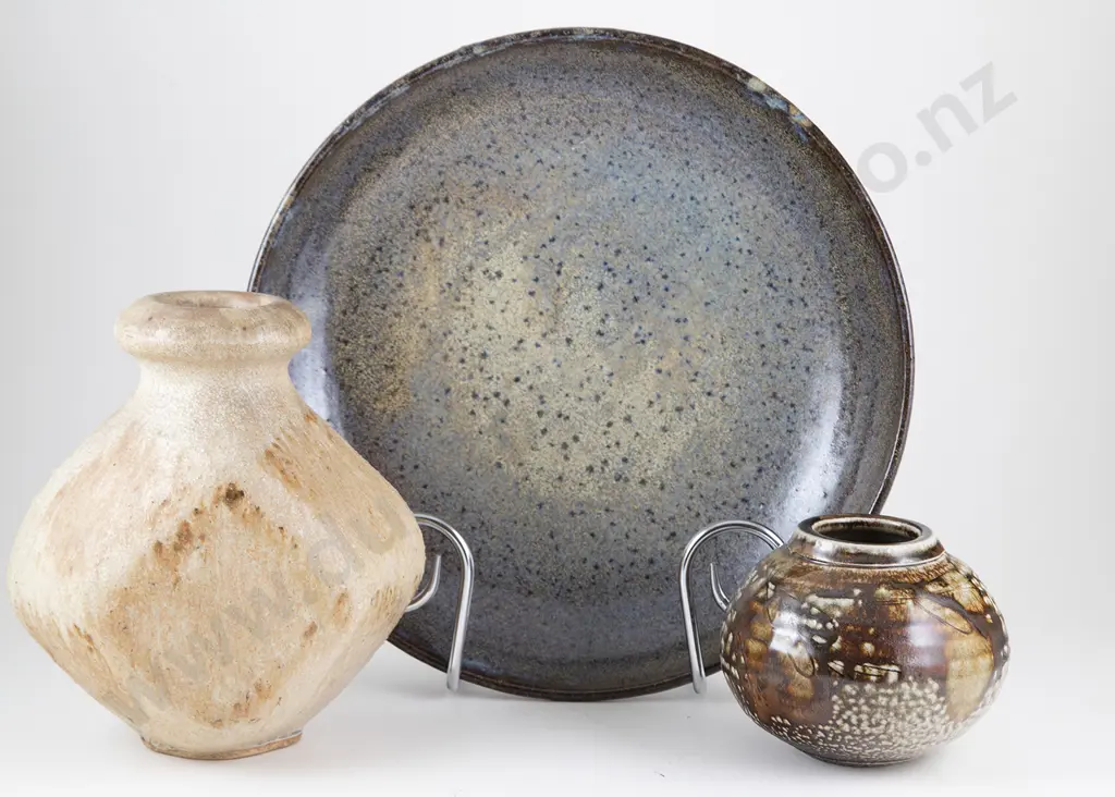 Three Various NZ Pottery Pieces Image 1++