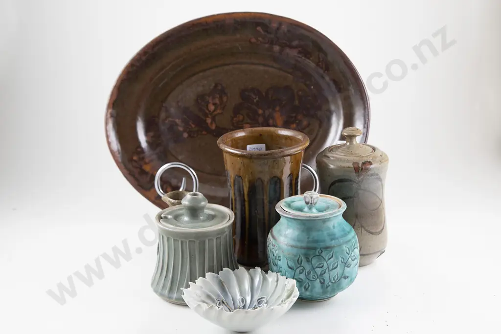 Seven Various NZ Pottery Pieces Image 1++
