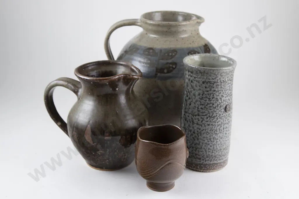 Four Assorted NZ Pottery Pieces Image 1++