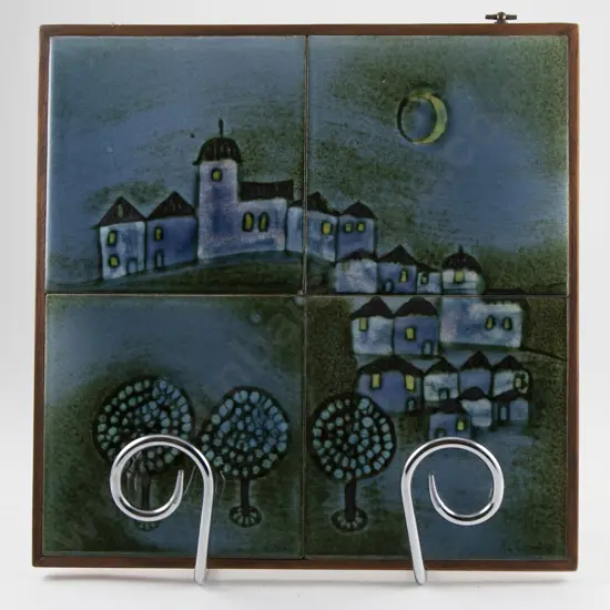 Gennie de Lange 'Moonlight Village' Wall Hanging