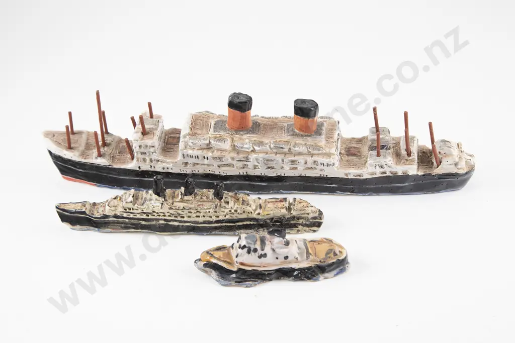 Robert Rapson - Three Ceramic Ship Models Image 1++