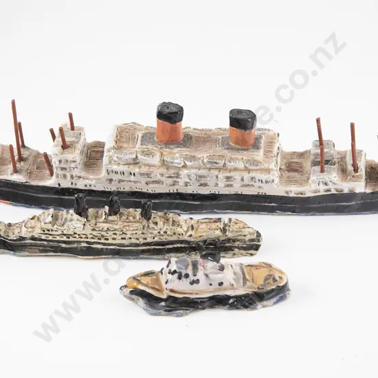 Robert Rapson - Three Ceramic Ship Models