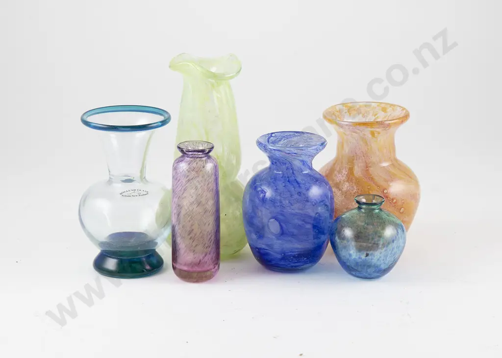 Three Reg Kempton Handblown Vases with three other Hoglund (6) Image 1++