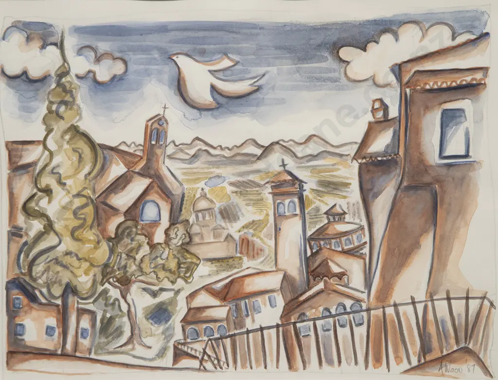 Agnes Wood - Peace Bird over Asissi II Image 1++