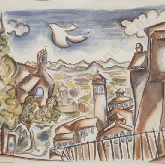 Agnes Wood - Peace Bird over Asissi II