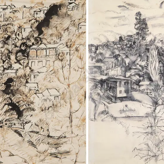 Janet Elaine Paul - Two Ink Sketches