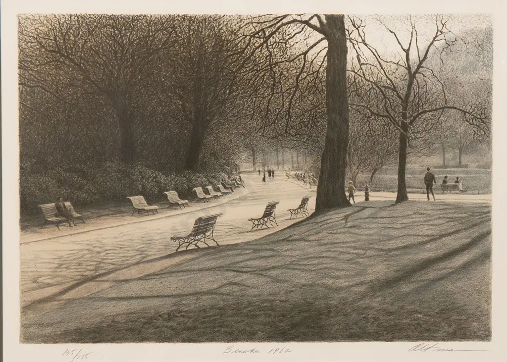 Harold Altman (American) - Benches (Central Park) Image 1++