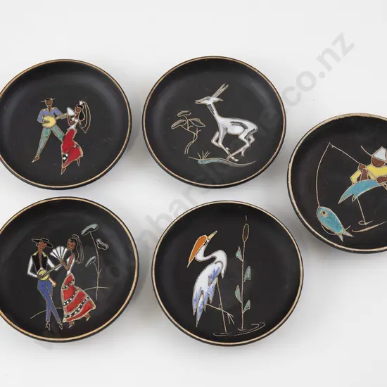 Five  Small  Ruscha Pottery plates