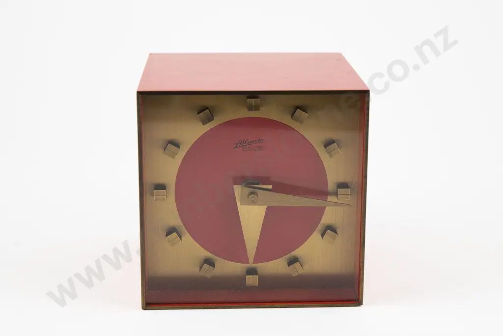 1960s Orange Cube Clock Image 1++