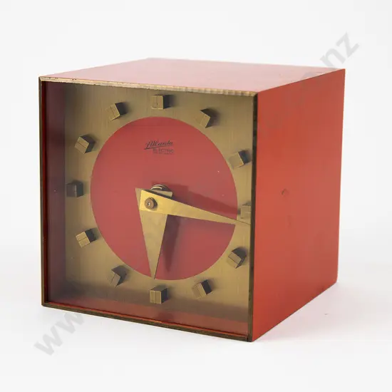1960s Orange Cube Clock