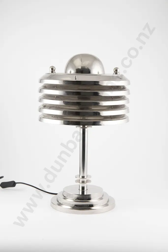 British Art Deco Revival Chromium plated lamp Image 1++