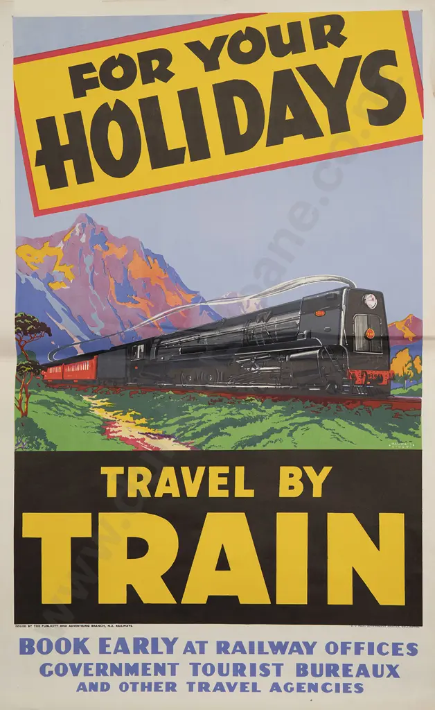New Zealand Railway Poster For Your Holidays Travel By Train Image 1++