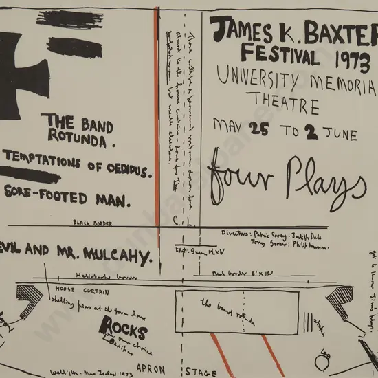 Colin John McCahon (1919-87) - James K Baxter Festival 1973,