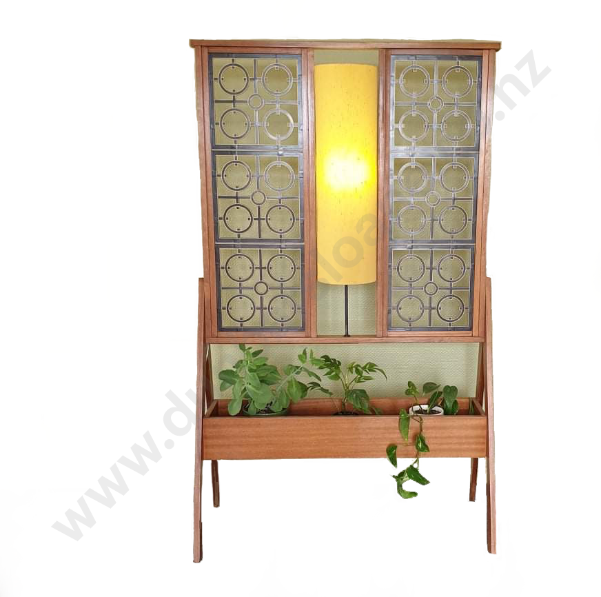 Mid century Linear Room Divider lamp and screen Image 1++