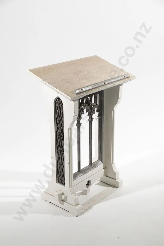 Decorative White Painted Church Prayer  Lectern Image 1++