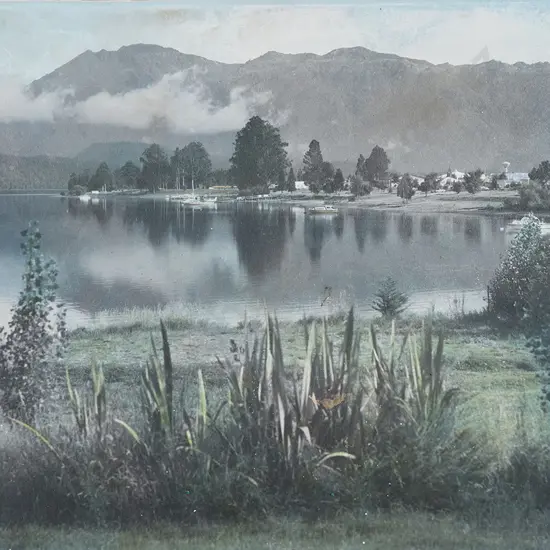 Whites Aviation Hand Coloured Photo of Lake Te Anau